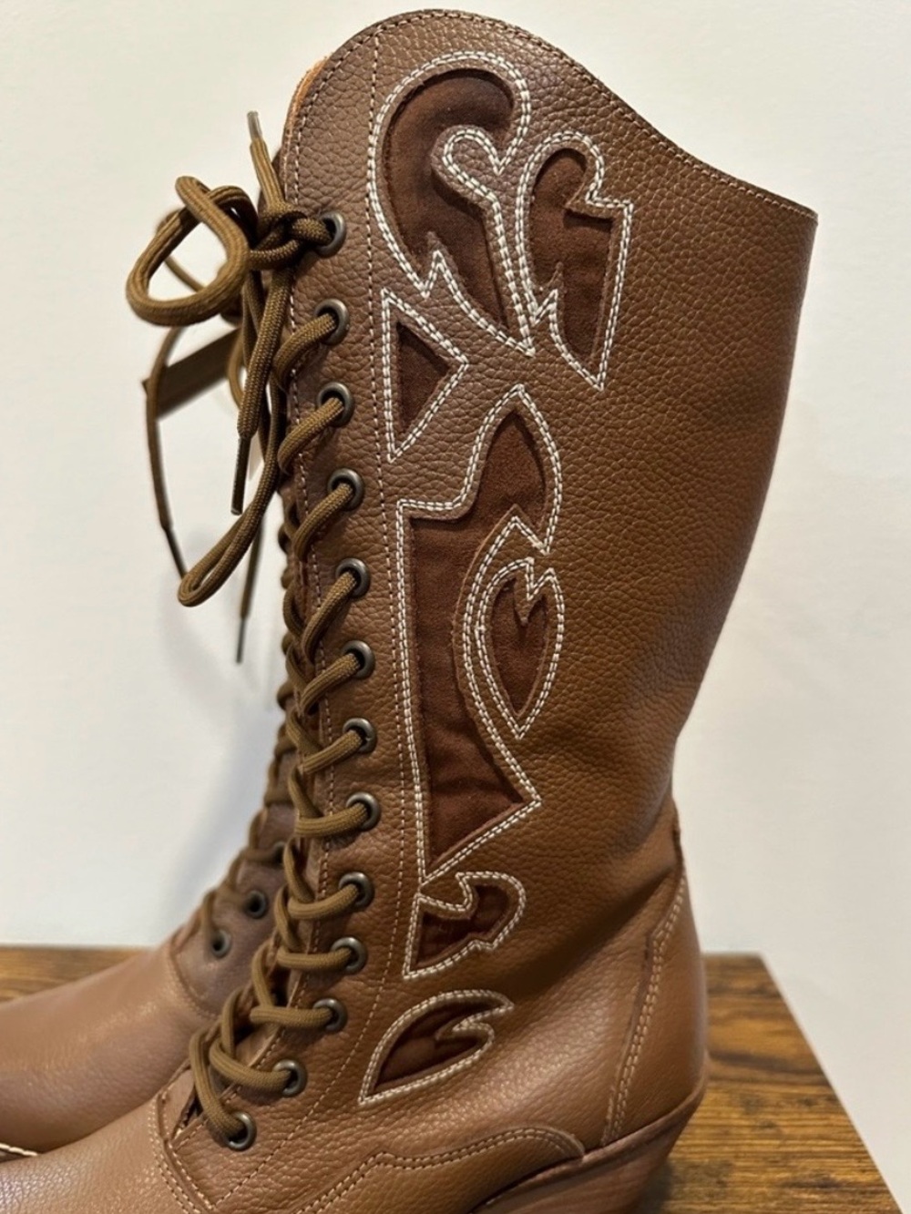 Dingo Women’s Tan Brown San Miguel Leather Cowboy Boots NWT Size 7.5 - Picture 2 of 11